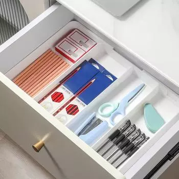 Ящик для хранения вещей, выдвижные ящики, органайзеры для ящиков, экономящие место, разделитель ящиков, ящик для косметики, канцелярских принадлежностей, столовых приборов белый