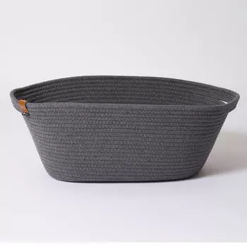 Ящик для хранения YAMAZEN L Корзина для белья Игрушки Полотенца Аксессуары Разные товары Чехол для хранения Корзина Веревка Темно-серый (баскетбол) (С ручкой) [МОЦ темно-серого