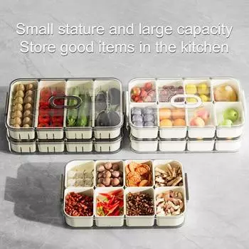 Ящик для хранения закусок в холодильнике с прозрачной крышкой, съемный 45390, решетчатый чехол для хранения продуктов 4Grid