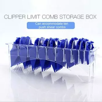 Ящик для хранения защитной машинки для стрижки волос с 10 отделениями, водонепроницаемый, прозрачный, прямоугольный, пластиковый чёрный/чистый