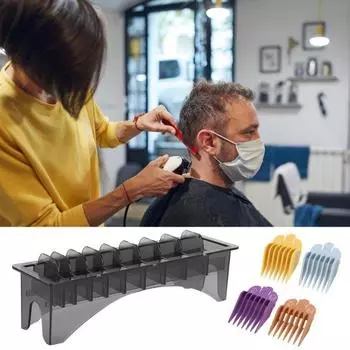 Ящик для хранения защитной насадки для машинки для стрижки волос с 10 отделениями, водонепроницаемый прозрачный прямоугольный пластиковый ящик для хранения направляющих расчесок чистый