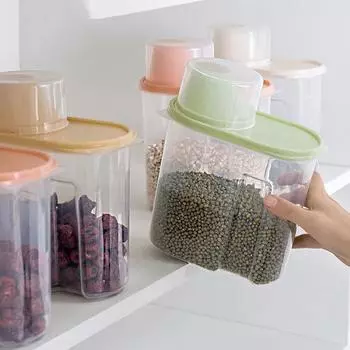 Ящик для хранения зерна, резервуар для хранения зерна, герметичный резервуар для пищевых продуктов, пластиковый ящик для хранения, разные резервуары для хранения зерна, кухонные принадлежности Small 1.9L