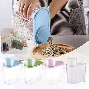 Ящик для хранения зерна в японском стиле, резервуар для хранения зерна, резервуар для хранения зерна, герметичный резервуар для хранения кухонных бобов, резервуар для риса S бежевый