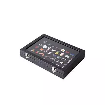 Ящик для хранения значков в виде бара, прозрачный пыленепроницаемый ящик для булавок на груди, подставка для медалей, подставка для ювелирных изделий из искусственной кожи, рамка для коллекции медалей