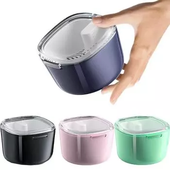 Ящик для хранения зубных протезов для замачивания, портативный держатель для капы, дорожный футляр синий