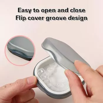 Ящик для хранения зубных протезов, переносной ящик для вставных зубов для пожилых людей, невидимые брекеты, ортодонтический фиксатор, футляр с крышкой, пылезащитный контейнер Without Mirror