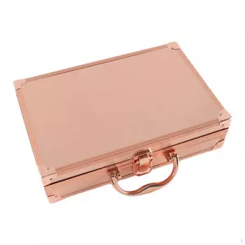 Ящик для инструментов из алюминиевого сплава, косметический чехол, футляр для чистки ушей, легкий металлический витринный чехол для макияжа розовый