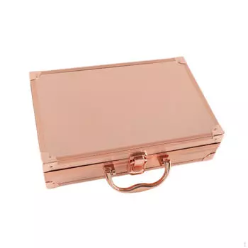 Ящик для инструментов из алюминиевого сплава, органайзер для косметики, портфель для чистки ушей, портативный розовый