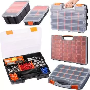 Ящик для инструментов, ящик для рыболовных снастей, бытовой органайзер, футляр из ударопрочного полимера и съемной пластиковой перегородки. D