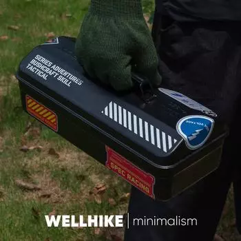 Ящик для инструментов WELLHIKE для улицы, железный ящик с наклейками, коробка для кофе, ланч-бокс для оборудования, переносной металлический ящик для хранения вещей для кемпинга покинуть белый