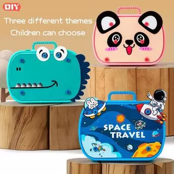 Ящик для инструментов Yousheng с сверлами для детей 3-10 205 предметов STEM набор игрушек безопасный прочный ящик для инструментов для сборки креативный ящик для инструментов подарок для мальчиков и девочек синий