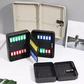 Ящик для ключей с несколькими слотами, большой емкости, прочный, утолщенный, с матовой поверхностью, с зарезервированным отверстием, железная пластина, дизайн пароля, чехол для ключей для дома L