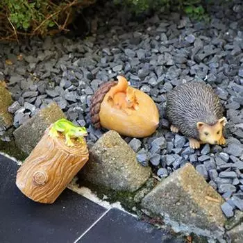 Ящик для ключей в виде животного, уличная статуэтка животного, скрытый держатель для ключей в виде белки, ежа, лягушки, для декора крыльца в саду Hedgedog