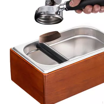 Ящик для кофе эспрессо, контейнер для кофейной гущи, прочный мусорный контейнер с внутренней отделкой из нержавеющей стали