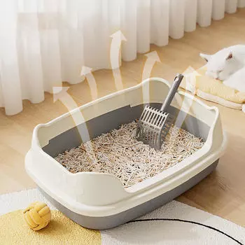 Ящик для кошачьего туалета, горшок для котенка, туалет, прочная портативная песочница, товары для домашних животных, легко моющийся котенок серый