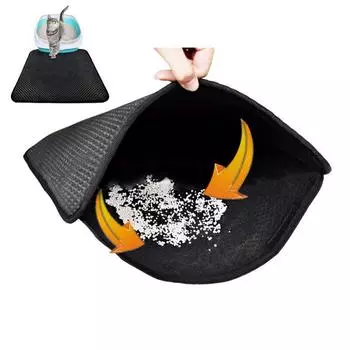 Ящик для кошачьего туалета, клетка-гнездо, двухслойный коврик для кошачьего туалета с защитой от брызг, коврик для постельного белья, коврик 45*30 см, легко чистится, контроль разброса 45x30cm серый