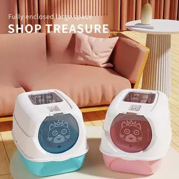 Ящик для кошачьего туалета, полностью закрытый большой закрытый кошачий туалет, брызгозащищенный ящик для кошачьего туалета, тип ящика для кошек, домашних животных, товары для кошек белый