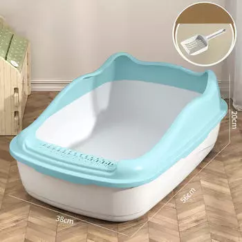 Ящик для кошачьего туалета, полузакрытый, 56x38x20 см, большой емкости, с защитой от брызг, многофункциональный для кроликов синий