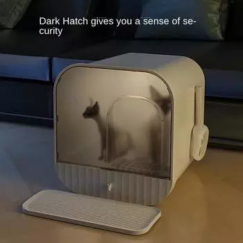 Ящик для кошачьего туалета, роскошный дизайн, закрытый туалет для котят с защитой от брызг, большое пространство, темная дверь, вилла для кошачьего туалета, уменьшает запах, товары для кошек L белый