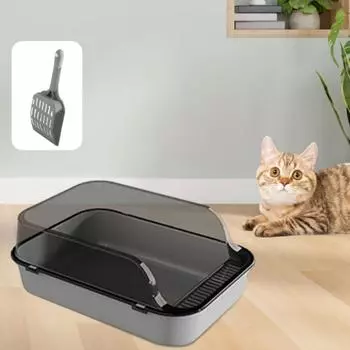 Ящик для кошачьего туалета с защитой от брызг, лоток для кошачьего туалета с открытым верхом, гигиенический лоток для кошек, судно для кошек, дом