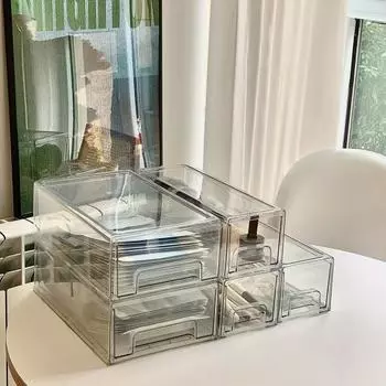 Ящик для маски для лица, прозрачный ящик для хранения из ПЭТ, большая емкость, многофункциональные канцелярские принадлежности для макияжа, офисные принадлежности, ювелирные аксессуары, органайзер, контейнер XL