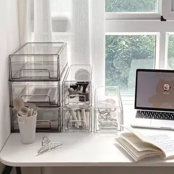 Ящик для маски для лица, прозрачный ящик для хранения из ПЭТ, большая емкость, многофункциональные канцелярские принадлежности для макияжа, офисные принадлежности, ювелирные аксессуары, органайзер, контейнер M