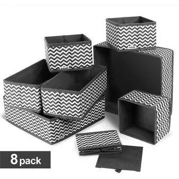 Ящик для нижнего белья, органайзер для хранения, складной шкаф, тканевая корзина, корзины для носков, бюстгальтеры, детская одежда 8pcs/set