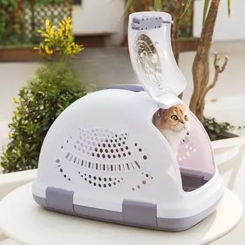 Ящик для перевозки домашних животных, клетка для кошек, переносной, универсальный, дорожный, собачий, большой, устанавливаемый в машину, транспортный ящик для кошек, дорожный ящик 53*35*34cm