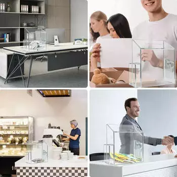 Ящик для предложений Ящик для пожертвований Акриловый контейнер для хранения со слотом Замок и ключ для голосования