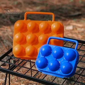 Ящик для яиц с 6 сетками и ручкой, большой емкости, ударопрочный, компактный, портативный, для хранения яиц оранжевый