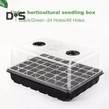 Ящик для рассады Семена Стартовый лоток с куполом для увлажнения Прозрачный лоток для проращивания семян с регулируемыми вентиляционными отверстиями Освещение для роста рассады A зелёный