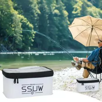 Ящик для рыболовных снастей Большая вместимость Легкий портативный ручка Прочный органайзер для рыболовных приманок Аксессуары S красный