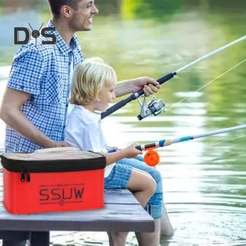 Ящик для рыболовных снастей Большая вместимость Легкий портативный ручка Прочные рыболовные приманки Аксессуары Органайзер Кейс для хранения Контейнер S красный