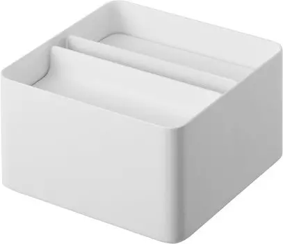 Ящик для салфеток Yamazaki Jitsugyo Half Tissue Case с крышкой, белый, Ш13 x Г13 x В10 см, компактный, 6195, прибл. белый