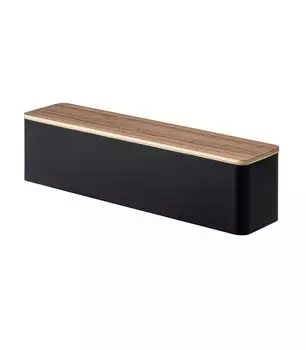 Ящик для столовых приборов Yamazaki Jitsugyo 5405 с длинной крышкой-пылесборником и разделителями, коричневый, прибл.. 32.7X7.5X8см, Профилактика,