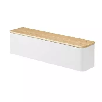 Ящик для столовых приборов Yamazaki Jitsugyo 5406 с крышкой-пылесборником и разделителями, длинный, натуральный, прибл.. 32.7X7.5X8см, Профилактика,