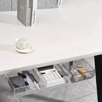 Ящики для хранения под столом Скрытые ящики для хранения на столе Выдвижной ящик для стола Выдвижной ящик для стола с самоклеящейся основой серый