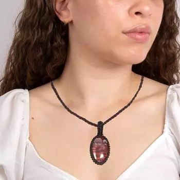 Яшма макраме ручная работа ожерелье драгоценные камни ювелирные изделия нить 20-36 реклама кулон