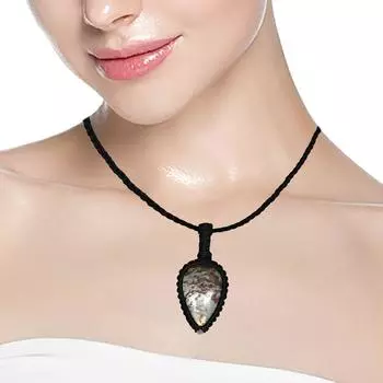 Яшма макраме ручная работа ожерелье драгоценные камни ювелирные изделия нить 20-36 реклама кулон