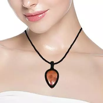 Яшма макраме ручная работа ожерелье драгоценные камни ювелирные изделия нить 20-36 реклама кулон