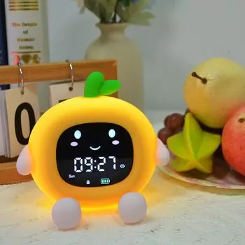 YAVINCOL Сигнализация Фрукты Кормление Непрямой Смартфон Красочные 6 Петли Сенсорный Регулируемый Регулируемый Милый Часы, Детская Лампа, Свет, Освещение, Подставка,
