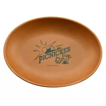 Yaxel OSAMU GOODS Plate Made in Japan Wood Grain Plate Microwave and Dishwasher Safe Diameter 25cm Oval Plate Picnicer