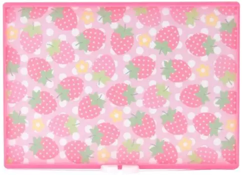 Yaxell Cutting Board for Children 263 x 186 x 4mm Made in Japan Antibacterial Dishwasher Safe Reversible Cutting Board for Children Strawberry and