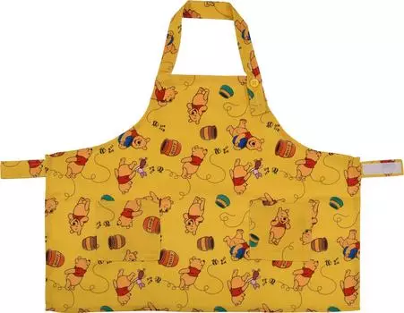 YAXELL Толстый и прочный фартук для элементарной готовки Винни 50456 Детский, Рост 100-110см, Карманы, Школа, Класс, Дисней, Пух,