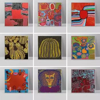 Yayoi Kusama абстрактное искусство тыква холст картины постеры и принты настенные художественные картины для гостиной Cuadros украшение дома 20x20cm Unframed