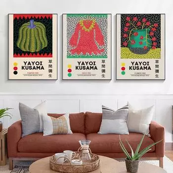 Yayoi Kusama современная абстрактная иллюстрация тыквенный глаз искусство настенная живопись на холсте фотографии для декора гостиной плакаты и принты 21*30cm