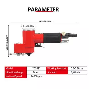 YC2622 Пневматический шлифовально-полировальный станок с возвратно-поступательным движением, мини-пневматический шлифовальный станок с прямой линией YC2622 красный