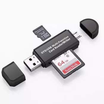 YC310 OTG USB 2.0 многофункциональный 64 ГБ кард-ридер для карт SD/TF и мобильных телефонов белый