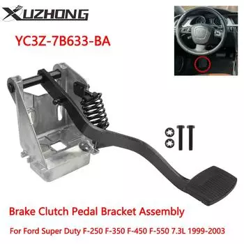 YC3Z-7B633-BA Brake Clutch Pedal Bracket Assembly Black For Ford Super Duty F-250 F-350 F-450 F-550 7.3L 1999-2003 чёрный