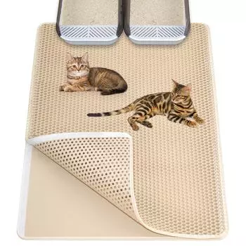 Ycozy Extra Large Cat Litter 90 x Cat Toilet Double Side Opening Cat Litter Removal Splat Prevention Double EVA Cat Honeycomb Waterproof and бежевый